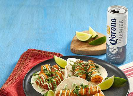 Beer Batter Fish Tacos with Avocado Crema