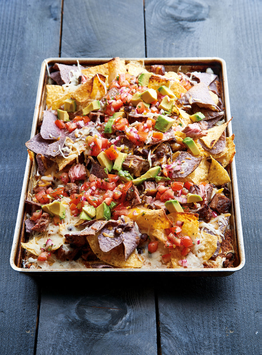 Cheesy Nachos with Steak and Black Beans