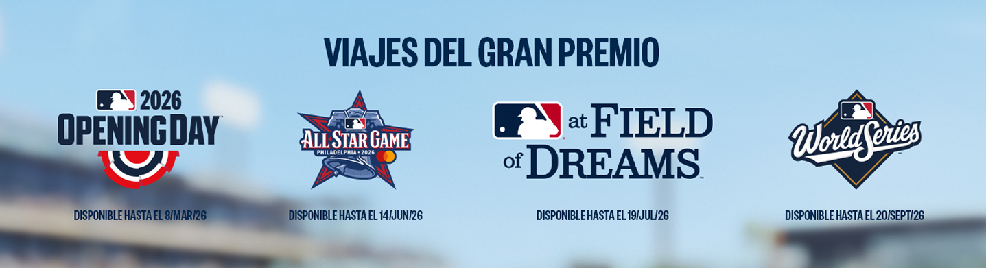 grand prize trips 2026 opening day(Available thru 3/8/2026), all star games(available thru 6/14/2026), at fields of dreams(available thru 7/19/2026), world series(available thru 9/20/2026)